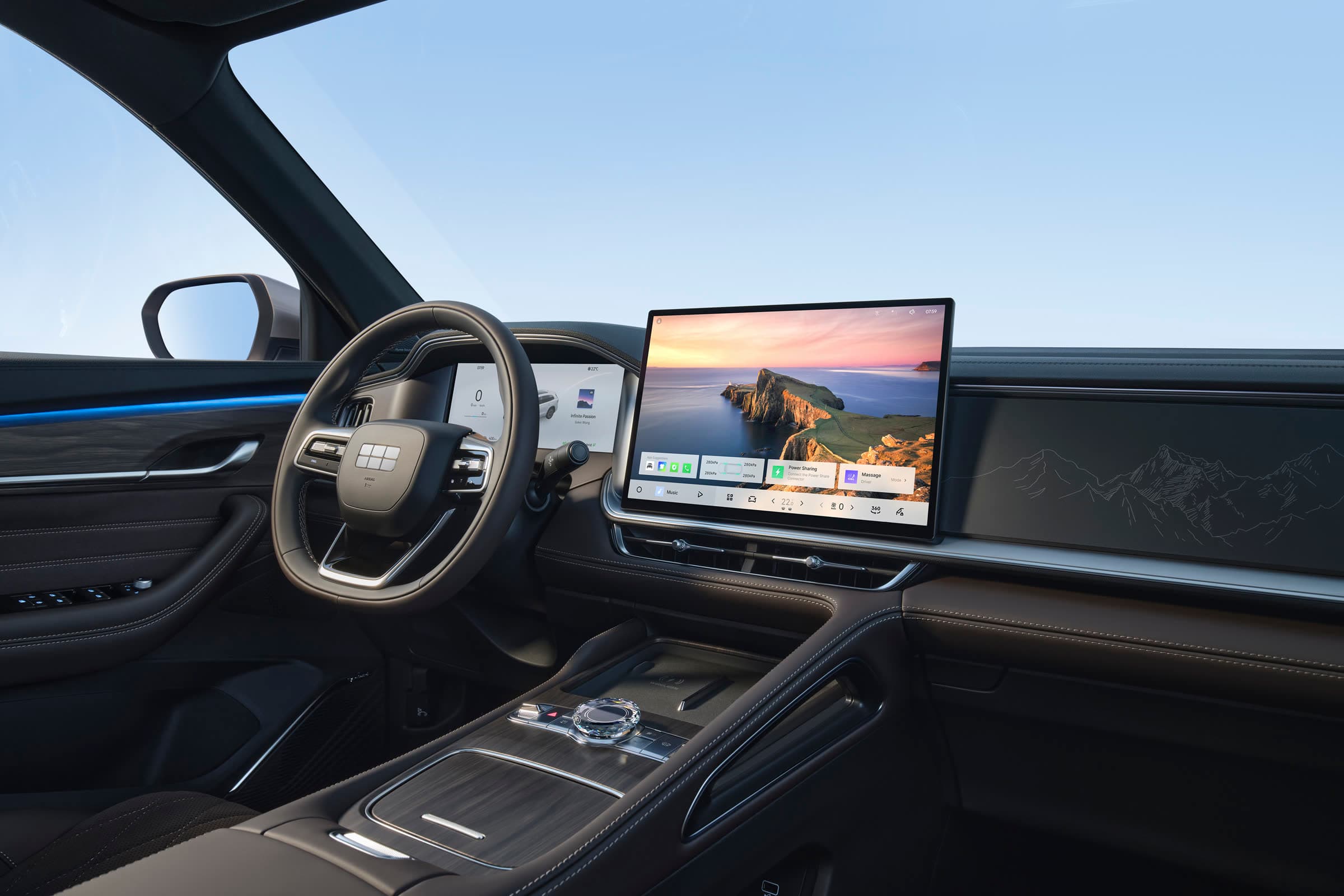Puesto de conducción del Geely Monjaro EM-i